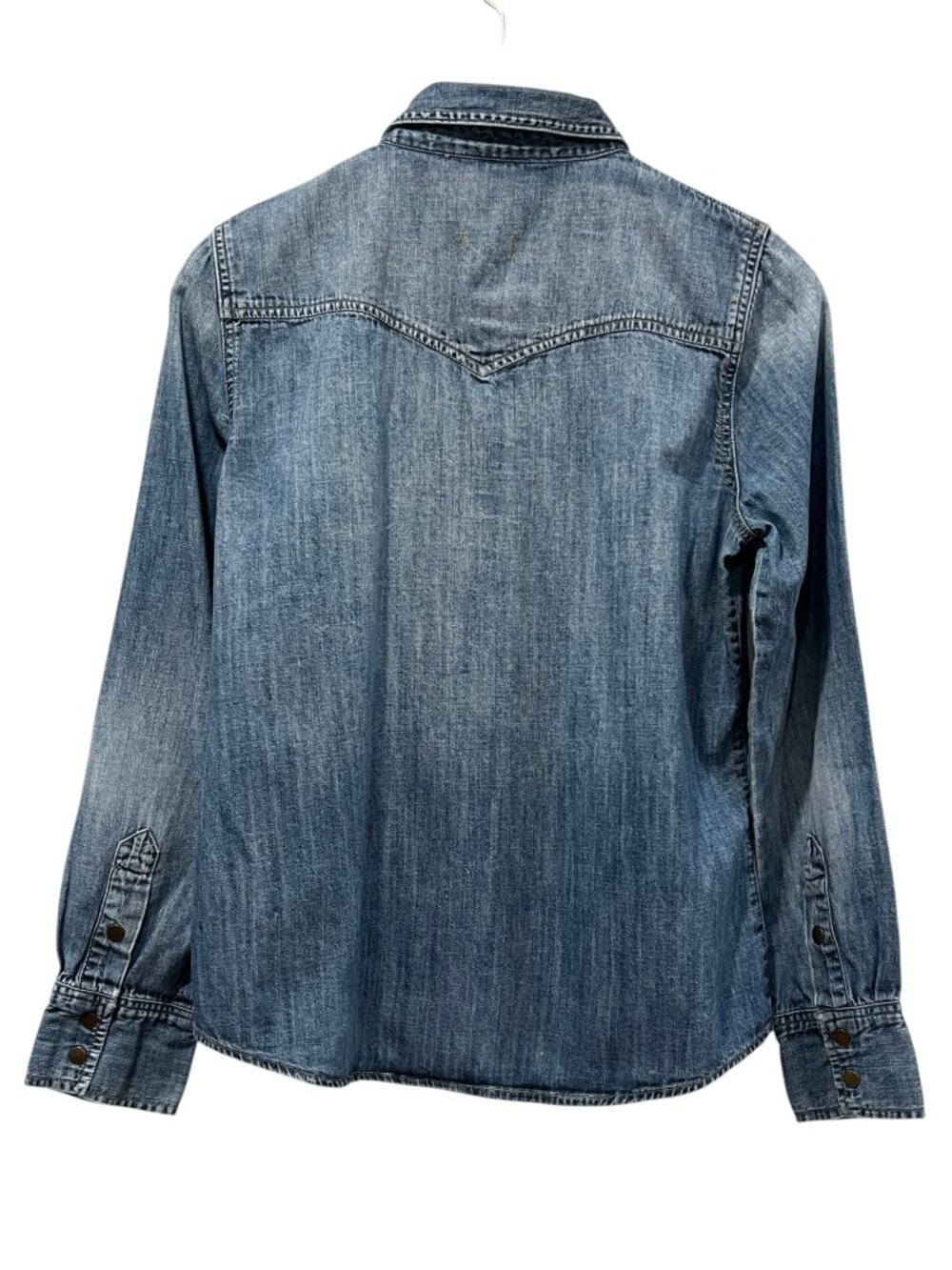 Madewell Western Denim Snap Front Shirt, Med Blue, Medium - Picture 4 of 8
